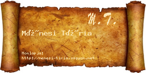 Ménesi Tíria névjegykártya